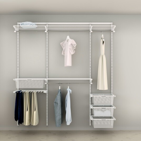 Innredningsløsning Elfa Garderobe Nr 17 Hvit B: 2002 mm