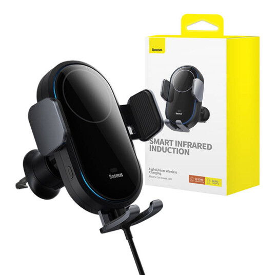 Baseus Car Holder With Inductive Charger LightChaser (Black) Baseus Car Holder With Inductive Charger LightChaser (Black)