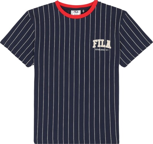 Fila T skjorte Rifredi Black Iris/Egret Striped Fila 13 14 år 158 164 T skjorte Blå