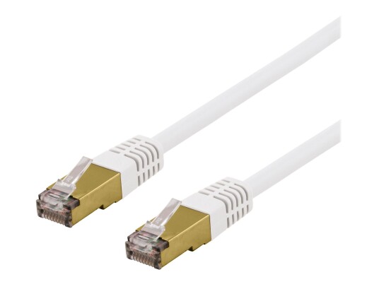 Deltaco S/FTP Cat6a koblingskabel 5 m Halogenfri Hvit