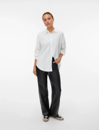 Vero Moda Vmtessa Hr Wide Pl Pants Noos - Black - 25 x 32