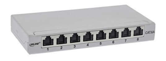 Inline 76818A Rj45 Cat6a Grå Veggmontering 0.5U 23 Mm