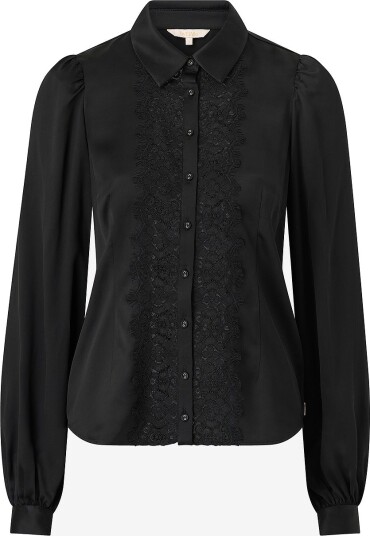 byTimo Skjorte Satin Shirt Svart
