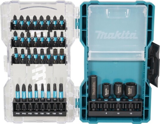 Makita Sukimo Bitssett Impact, Svart, Gjennomsiktig Eske (36 Stk) E-22925