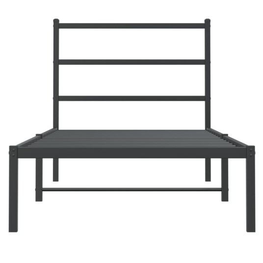 vidaXL Sengeramme i metall med hodegavl svart 90x200 cm 8721012302556