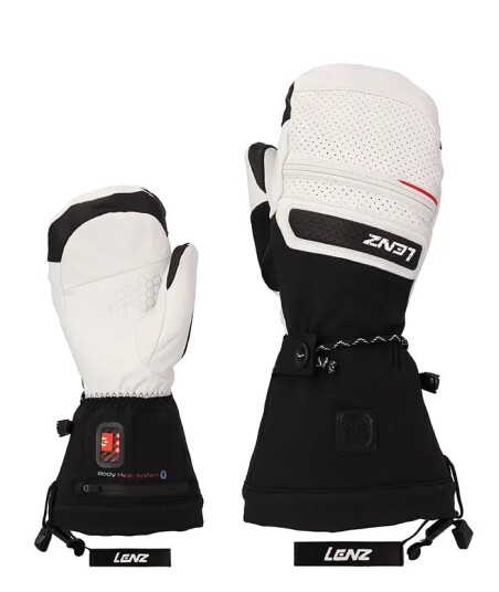 Lenz Heat Glove 9.0 Finger Cap Mittens White/black M