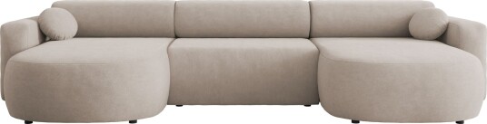 Hanish Sovesofa med dobbel sjeselong 5 seter Beige