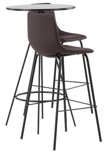 Venture Design Bistro & Alexi bargruppe Brun/svart 2 stoler & bord 60 cm