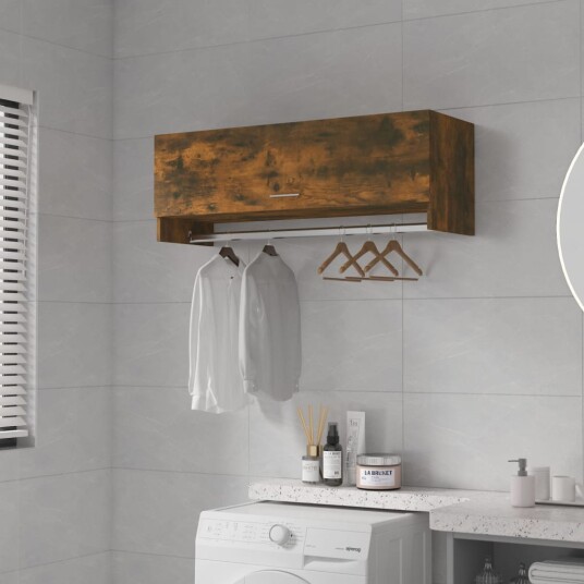 vidaXL Garderobe røkt eik 100x32,5x35 cm konstruert tre vidaXL Garderobe røkt eik 100x32,5x35 cm konstruert tre