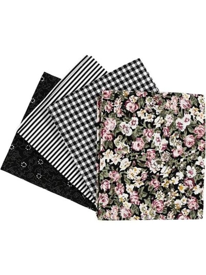 Creativ Company Patchwork Fabric Black 45x55cm 4pcs.