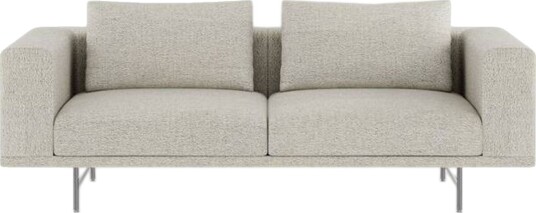 Vipp Loft 2 seters Sofa Bark Off White/ Lysegrå/ Rustfritt Stål
