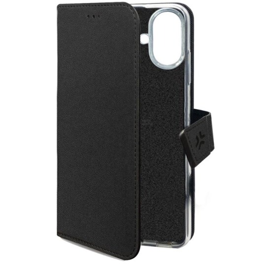 Celly Wally lommebokdeksel for iPhone SE 4 - Svart
