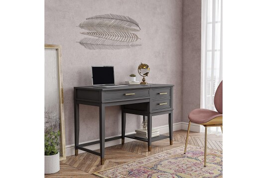 Skrivebord Westerleigh Hev og Senkbart 116cm med Skuffer Gr CosmoLiving