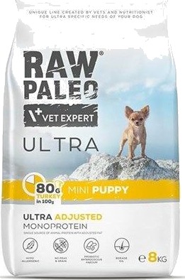VetExpert Raw Paleo Ultra Mini Puppy Turkey - trrfr for valper - 8kg