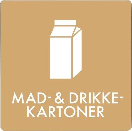 Skilt Affaldspiktogram Mad & Drikke Kartonner 12X12 Cm Alu. Brun/Hvid Skilt Affaldspiktogram Mad & Drikke Kartonner 12X12 Cm Alu. Brun/Hvid