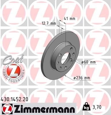 Bremseskive ZIMMERMANN 430.1452.20