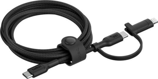 Belkin 2-in-1 Usb-c And Lightning Cable 1.5m Usb-c Usb-c Lightning Svart