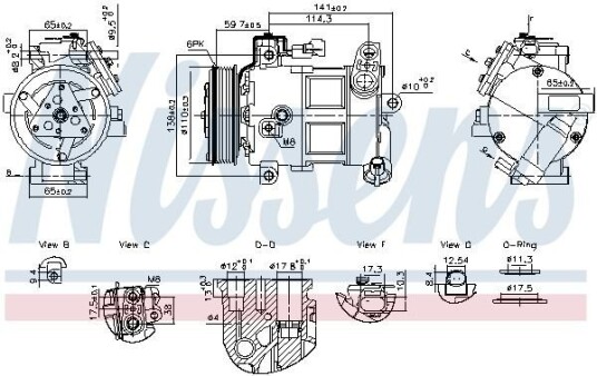 AC kompressor NISSENS 890596 AC kompressor NISSENS 890596