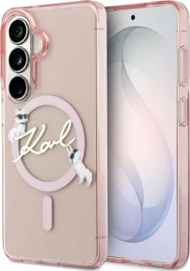 Karl Lagerfeld IML KC Script MagSafe Case for Samsung Galaxy S26 - Pink