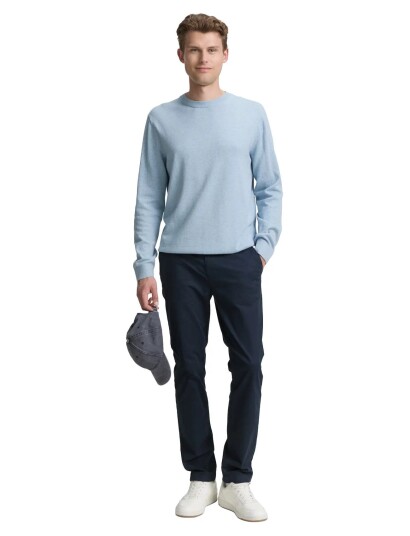 Tom Tailor Basic Crewneck Knit Blue L Tom Tailor Basic Crewneck Knit Blue L