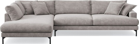 Menard Premium 5 seters venstrevendt L formet dyp sjeselongsofa i chenille Grå/Brun
