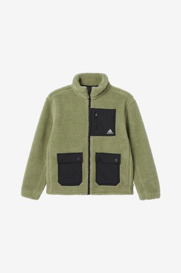 Adidas Sport Performance Fleecejakke J Sherpa Jkt Grå Adidas Sport Performance Fleecejakke J Sherpa Jkt Grå