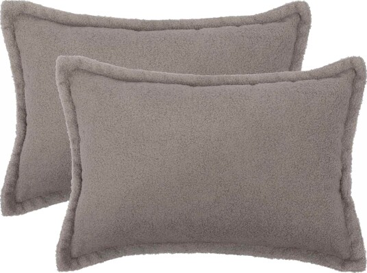 vidaXL Putetrekk 2 pcs HOUTEN Lysegrå 30 x 50 cm Bouclé
