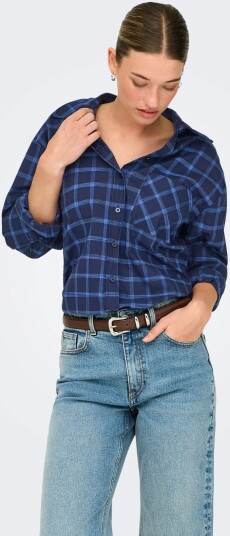 ONLY Onltea L/S Shirt Wvn   Navy   XS