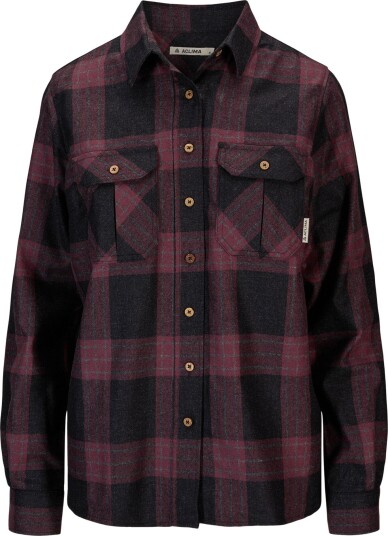Aclima Women's ReBorn Woolshirt Check Dark Grey/Bordeaux Check Dark Grey / Bordeaux XL