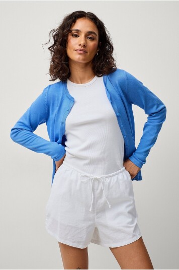 Gina Tricot Shorts i lin Relaxed Linen Blend Hvit