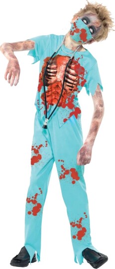 Smiffys Kostymer Zombie Surgeon Blå Smiffys 7-9 år (122-134) Kostymer 44032-NC