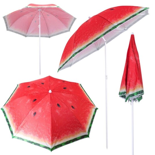 Strandhageparaply justerbar 150cm knust vannmelon