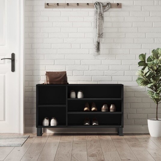 Skoskap svart 102x36x60 cm konstruert tre 8721012114609