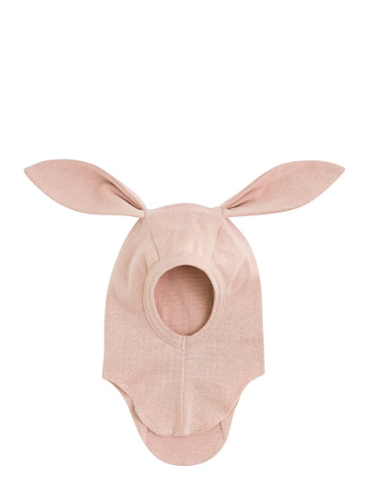 Huttelihut Balaclava Ears Cotton Rib   Pink   48\6 12M