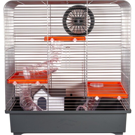 Ola Hamsterbur Grå-Orange 49.5X32.5X52.5Cm Ola Hamsterbur Grå-Orange 49.5X32.5X52.5Cm