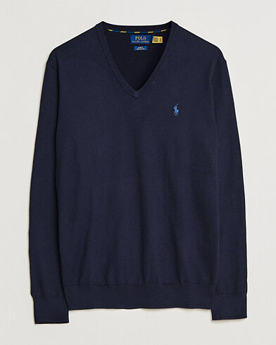 Polo Ralph Lauren Pima Cotton V-neck Pullover Hunter Navy