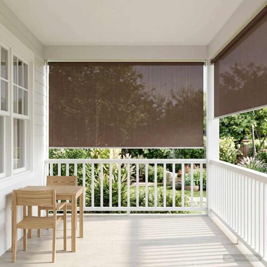 vidaXL Utendørs Rullegardin 90% UV-blokk Gråbrun 300 x 140 cm HDPE