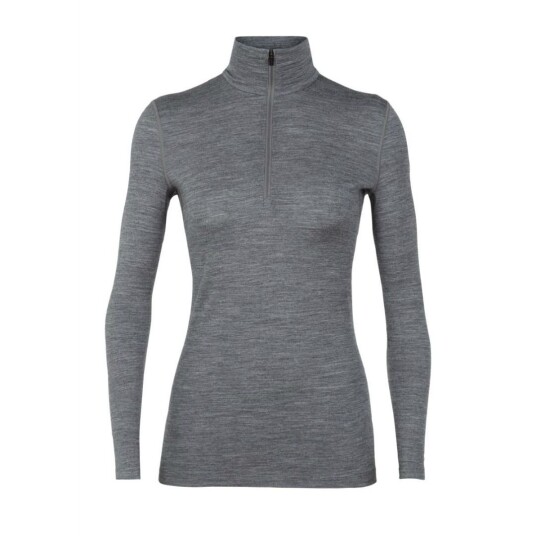 Icebreaker  Wmns 200 Oasis LS Half Zip Dame 002 Gritstone HTHR L