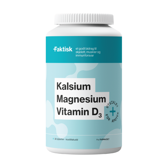 Faktisk Kalsium + Magnesium + Vitamin D3 tabletter 90 stk. Faktisk Kalsium + Magnesium + Vitamin D3 tabletter 90 stk.