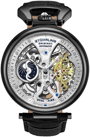 Stührling Original Herreklokke 3920.4 Legacy Sølvfarget/Lær Ø46 mm