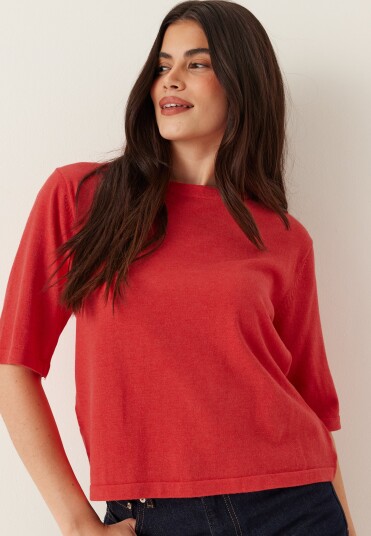 Vila Vimalu O neck 2/4 KNIT TOP