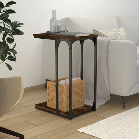 vidaXL Sidebord røkt eik 40x30x60 cm konstruert tre