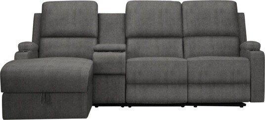 Reclinersofa med hjørne Loft24 Hjørnesofa 3 seter Loft24 Dallas Grå Vänster