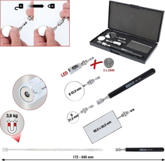 KS TOOLS 550.1145 Sett med verkstedspeil