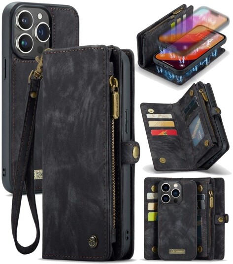 CaseMe Vintage 2-i-1 (iPhone 16 Pro) Svart