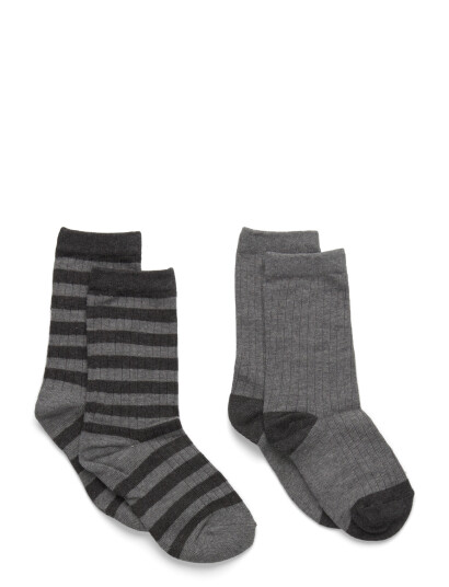 Mango 2 Pack Patterned Socks Grey S