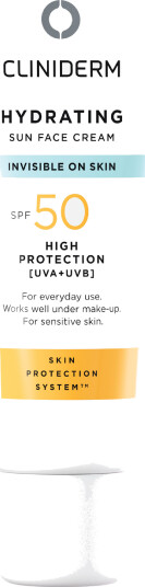 Cliniderm Hydrerende Solkrem til Ansikt SPF50 40 ml
