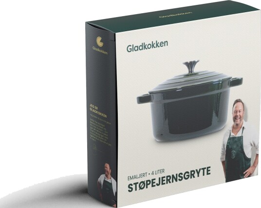 Gladkokken Støpejernskasserolle med lokk 4L 24 cm Gladkokken Støpejernskasserolle med lokk 4L 24 cm
