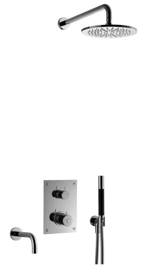 Tapwell Box7368 ED2 Takdusj Innbygging med Badekartut Black Chrome (TA-9421860) Tapwell Box7368 ED2 Takdusj Innbygging med Badekartut Black Chrome (TA-9421860)