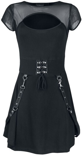 Heartless   Goth Middellang kjole   Eranthe Kjole   XS til XXL   Damer   svart grå